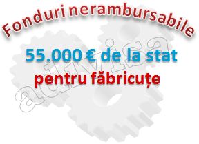 NOU! Finanțare de la stat – 55.000 de euro pentru mici fabrici
