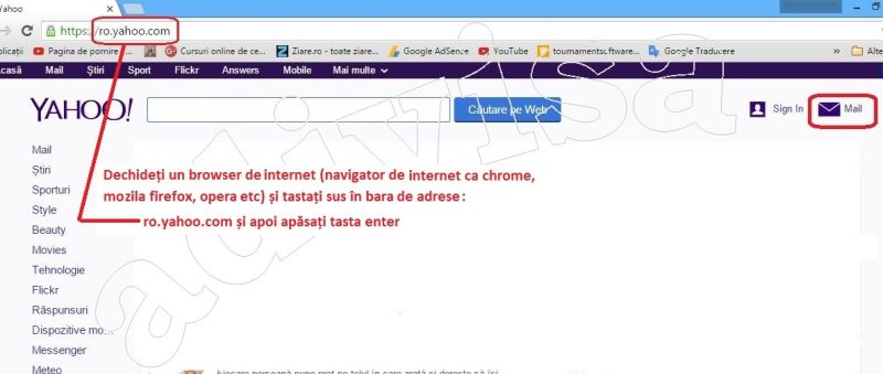 0Deschidere browser si cautare yahoo