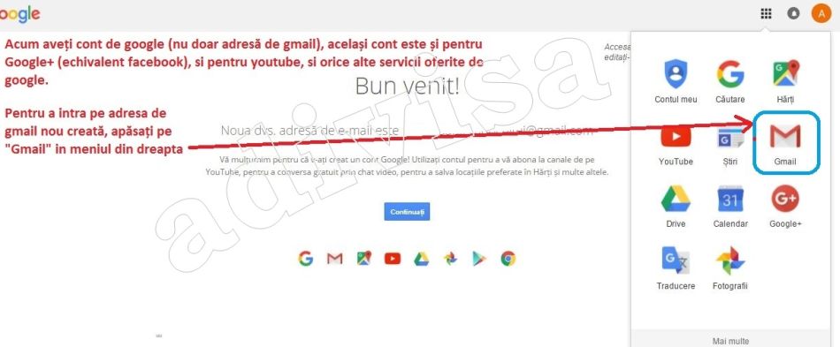 Creare cont gmail