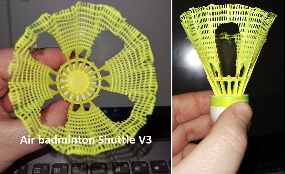 Homemade air badminton shuttle v3, very similar to the original ari shuttle