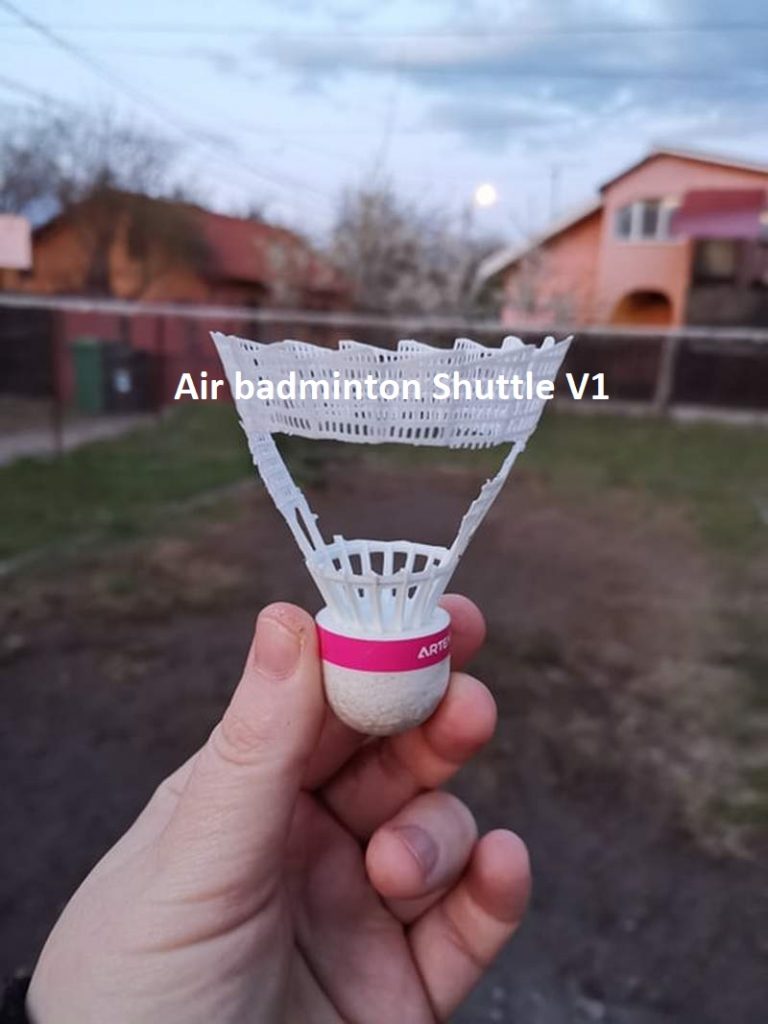 Home made Air badminton shuttle 