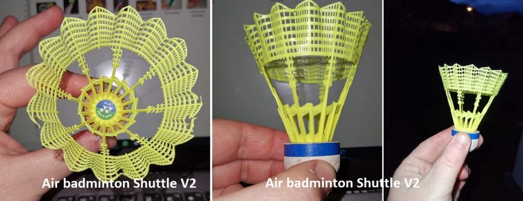 Homemade airbadminton shuttle, v2